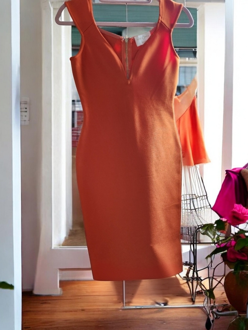 Miss Circle New York | Vibrant Orange Bandage Bodycon Dress Size Med.